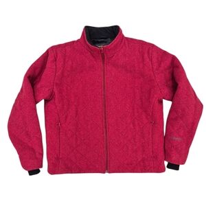 Woolrich Ruby Heather jacket women's medium red quilt wool zip pockets lined